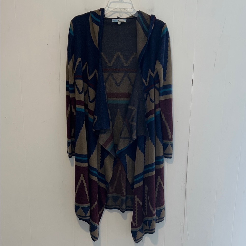 Cecico Multicolor Tribal Open Front Cardigan HU